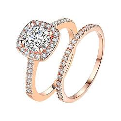 chiphop Fingerringe Strasslegierungen Ringgeschenk 611 Männer Paare Juweliergröße Damenringe Draht Ringe Basteln (Rose Gold, 11) von chiphop