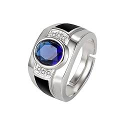 chiphop Kristalldiamant-moderner Blauer Blauer Ring eingelegte Ring-Öffnungs-Ring-Ringe der Männer Rings Holder (Multicolor, One Size) von chiphop