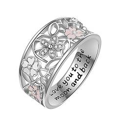 chiphop Punk Ringe Ring Herren Geburtstag Kirschen-Bohren EIN Blütenring kreativer Ring Geschenke Ehering Clip ohne Loch Edelstahl Creolen (Silver, 7#) von chiphop