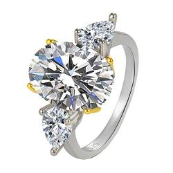 chiphop Ringe Lebens Ovaler Diamantring aus platiniertem Gold mit hohem Kohlenstoffgehalt. Importierter -Rosa-Gelb- und -Verlobungsring Lutsch Ringe (Silver, 10) von chiphop