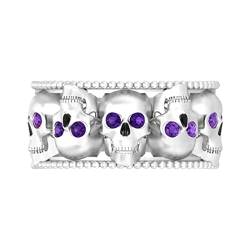 chiphop Viele Ringe Set Voller Diamantring Herren- und Damendiamant-Hohlring Voller -Diamantring Damengeschenk ene Männer Ringe (Purple, E) von chiphop