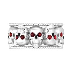 chiphop Viele Ringe Set Voller Diamantring Herren- und Damendiamant-Hohlring Voller -Diamantring Damengeschenk ene Männer Ringe (Red, A) von chiphop