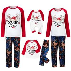 chiphop Weihnachten Familie Outfit Set Weihnachtliches Familien Pyjama Set Warm und Kältebeständig Lässiges Weihnachtliche Drucke Langarm Nachtwäsche Hausanzug Pyjamas von chiphop