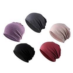 5 Damen Baumwolle Slouchy Beanie Hut Baggy Schlaf Hut Chemo Cap Kopfbedeckung von chiwanji