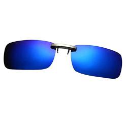 chiwanji Sonnenbrille Clip, Sonnenbrille Aufsatz Polarisationsbrille Clip UV400-Schutz Vorhänger Brille Aufsatz, Blau, 131mm von chiwanji