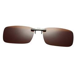 chiwanji Sonnenbrille Clip, Sonnenbrille Aufsatz Polarisationsbrille Clip UV400-Schutz Vorhänger Brille Aufsatz, Braun, 131mm von chiwanji