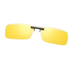 chiwanji Sonnenbrille Clip, Sonnenbrille Aufsatz Polarisationsbrille Clip UV400-Schutz Vorhänger Brille Aufsatz, Gelb, 131mm von chiwanji