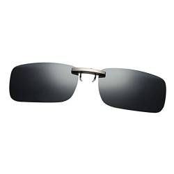 chiwanji Sonnenbrille Clip, Sonnenbrille Aufsatz Polarisationsbrille Clip UV400-Schutz Vorhänger Brille Aufsatz, Grau, 131mm von chiwanji