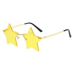 chiwanji Stern Sonnenbrille, Unregelmäßige, Outdoor Reiseparty, Einzigartige Brille, GELB von chiwanji