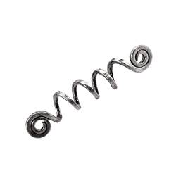 chiwanji Wikinger Haar Perlen Spirale Haar Spulen Schmuck Zwergen Spulen Haar Accessoire Haarschmuck (3 Größen Zur Auswahl), Silber, 5cm von chiwanji