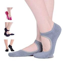 cholinchin 4 Paar Yoga Socken Damen Anti Rutsch Rutschefeste Yoga-/Stangen-Baumwollsocken Frau für Sport Pilates, Ballett und Stange, Einheitsgröße 36-43 von cholinchin