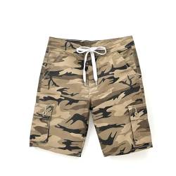 chopper club Jungen-Cargo-Shorts, Baumwolle, Normale Passform, mit Cargo-Taschen, Camo-Khaki-Farbe 30 von chopper club