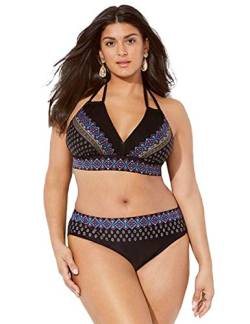 chuangminghangqi Bikini Tankini Bademode Badeanzug Damen Plus Size Swimsuit Retro High Waist Bikini Set Übergröße Oversize Swimwear Damen Bauchweg (XXX-Large, Böhmen-1294) von chuangminghangqi