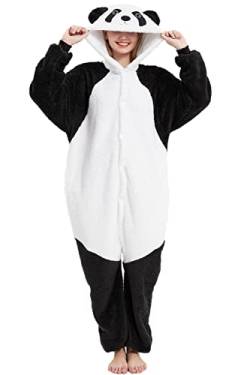 chuangminghangqi Pyjama Strampler Overall Tier Erwachsene Unisex Kostüm Onesie Sleepwear Jumpsuit Kleidung Nacht Kapuze Strampler Loungewear Warm Weich Party Party Abend, 1-Panda, 36 von chuangminghangqi