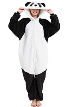 chuangminghangqi Pyjama Strampler Overall Tier Erwachsene Unisex Kostüm Onesie Sleepwear Jumpsuit Kleidung Nacht Kapuze Strampler Loungewear Warm Weich Party Party Abend, 1-Panda, 38 von chuangminghangqi