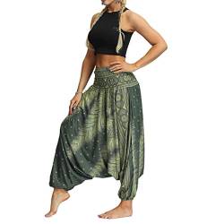 cinnamou Damen Haremshose Jumpsuit Haremshose, Pluderhose, Pumphose, Aladinhose Haremshosen Damen und Herren Muster Hippie Kleidung von cinnamou