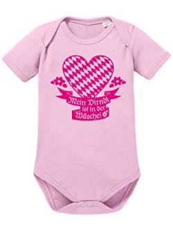 clothinx Baby-Body Bio Oktoberfest Mein Dirndl ist in der Wäsche Hellrosa/Pink Größe 74-80 von clothinx