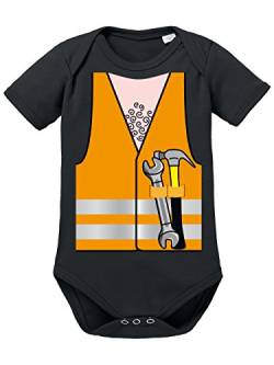 clothinx Baby Body Unisex Karneval 2019 Bauarbeiter-Kostüm Schwarz Größe 74-80 von clothinx