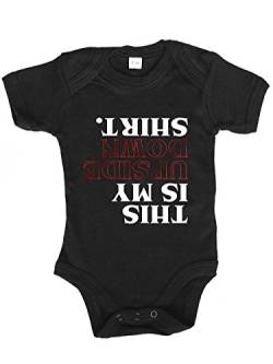 clothinx Baby Body Unisex My Upside Down Shirt Schwarz Gr. 50-56 von clothinx