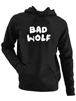 clothinx Bad Wolf | Serien und Zeitreise Text-Design Für Rose | Perfekt Für jeden Begleiter und alle Fans des Doktors Herren Kapuzen-Pullover Schwarz Gr. XXL von clothinx