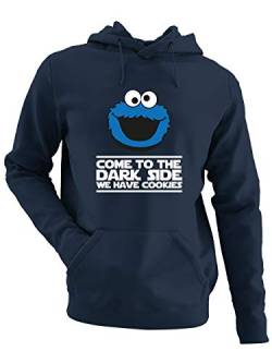 clothinx Come to The Dark Side - We Have Cookies - Lustiges Keks-Monster Motiv Herren Kapuzen-Pullover Navy Gr. XL von clothinx
