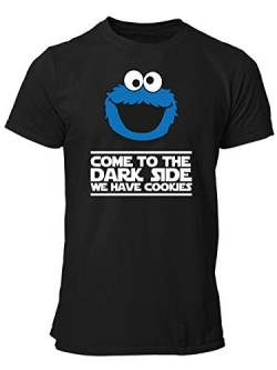 clothinx Come to The Dark Side - We Have Cookies - Lustiges Keks-Monster Motiv Herren T-Shirt Schwarz Gr. XL von clothinx