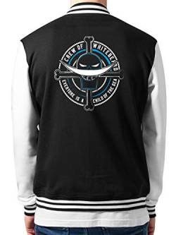 clothinx Crew of Whitebeard Piraten Anime und Manga Design | Crossbone Newgate Freibeuter Schädel | Perfekt für Cosplay Fans und die nächste Convention College-Jacke Unisex Schwarz/Weiß Gr. L von clothinx