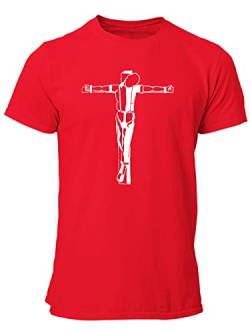 clothinx Crucified Skinhead – Spirit of `69 | Trage den Stolz auf die Subkultur, OI & Ska - Herren T-Shirt - Bio, Fair & Vegan - Rot Gr. L von clothinx