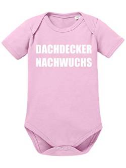 clothinx Dachdecker Nachwuchs Lustiges Geschenk zur Geburt Baby Body Bio Hellrosa Gr. 62 von clothinx