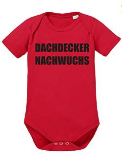 clothinx Dachdecker Nachwuchs Lustiges Geschenk zur Geburt Baby Body Bio Rot Gr. 74-80 von clothinx