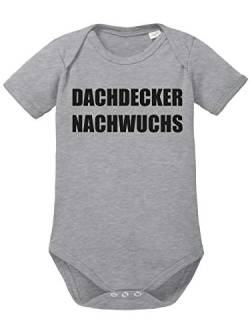 clothinx Dachdecker Nachwuchs Lustiges Geschenk zur Geburt Baby Body Bio Sports Grey Gr. 62 von clothinx