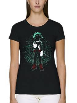 clothinx Damen T-Shirt Unisex Bio und Fair My Hero - Deku Plus Ultra Schwarz Gr. M von clothinx