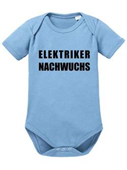 clothinx Elektriker Nachwuchs | Eine schöne Geschenk-Idee für alle Handwerker die Ihren Nachwuchs mit Hochspannung Erwartet haben Baby-Body Bio Himmelblau Gr. 50-56 von clothinx