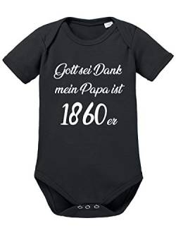 clothinx Gott sei Dank mein Papa ist 1860er | Lustiges Stadt und Fußballmotiv | Das ist Nachwuchsförderung auf bayrisch |  Fußball ist unser Leben Baby-Body Bio Schwarz Gr. 50-56 von clothinx