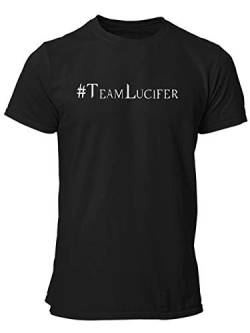 clothinx Hashtag Team Lucifer | Versüße Dir mit diesem Motiv Die Wartezeit Auf Die Nächste Staffel  | Passend Zu Deiner Lieblings-Serie Herren T-Shirt Schwarz Gr. XL von clothinx