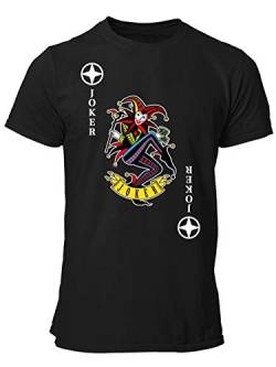 clothinx Herren T-Shirt Karneval & Fasching Spielkarte Joker Kostüm Schwarz/Bunt Größe XL von clothinx