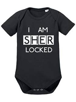 clothinx I Am Sherlocked Consulting Detective | Insider Design - Für Hobby-Detektive und alle Fans von Krimi-Serien | Kult Fanartikel zum Binge-Watching Baby-Body Bio Schwarz Gr. 62 von clothinx