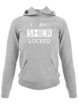 clothinx I Am Sherlocked Consulting Detective | Insider Design - Für Hobby-Detektive und alle Fans von Krimi-Serien | Kult Fanartikel zum Binge-Watching Damen Kapuzen-Pullover Grau Gr. S von clothinx