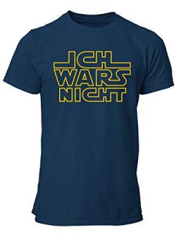 clothinx Ich Wars Nicht T-Shirt Männer - Sprüche Shirt Herren Navy/Gelb Größe XXL von clothinx