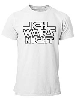 clothinx Ich Wars Nicht T-Shirt Männer - Sprüche Shirt Herren Weiß/Schwarzer Aufdruck Größe XL von clothinx