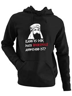 clothinx Kann es sein DAS Weibsvolk Anwesend ist | Tolles Geschenk für Latinisten Latein Lehrer und Kino-Fans | Kult Design Zum Beliebten Filmklassiker Herren Kapuzen-Pullover Schwarz Gr. 3XL von clothinx