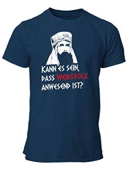 clothinx Kann es sein DAS Weibsvolk Anwesend ist | Tolles Geschenk für Latinisten Latein Lehrer und Kino-Fans | Kult Design Zum Beliebten Filmklassiker Herren T-Shirt Navy Gr. XXL von clothinx