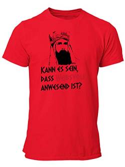 clothinx Kann es sein DAS Weibsvolk Anwesend ist | Tolles Geschenk für Latinisten Latein Lehrer und Kino-Fans | Kult Design Zum Beliebten Filmklassiker Herren T-Shirt Rot Gr. XL von clothinx