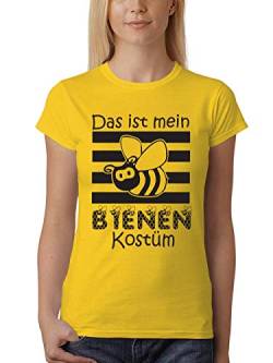 clothinx Karneval Das Ist Mein Bienen Kostüm Damen T-Shirt Fit Gelb Gr. L von clothinx