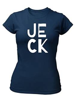 clothinx Karneval Jeck Damen T-Shirt Bio & Fair Navy/Weiß Größe M von clothinx