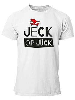 clothinx Karneval Jeck op Jück Männer T-Shirt Bio & Fair Weiß/Schwarz Größe L von clothinx