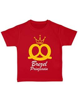 clothinx Kinder Bio T-Shirt Oktoberfest Brezel Prinzessin Rot Gr. 104 von clothinx