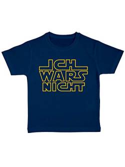 clothinx Kinder T-Shirt Bio Sprüche Ich Wars Nicht Navy/Gelb Größe 116 von clothinx