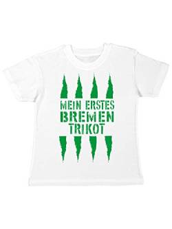 clothinx Mein erstes Bremen Trikot Kinder T-Shirt Weiß Gr. 104 von clothinx