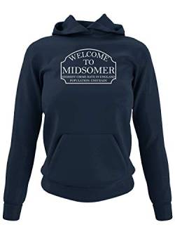 clothinx Midsomer Inspector - Welcome to Midsomer - Highest Crime Rate in England - Population Unsteady - The Home of Inspector Barnaby Damen Kapuzen-Pullover Navy Gr. L von clothinx